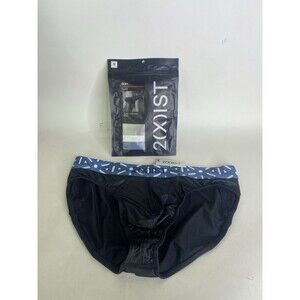2xist Sexy Sliq Ultra Low Rise Brief Underwear Black Beauty Infinity Mens Size S